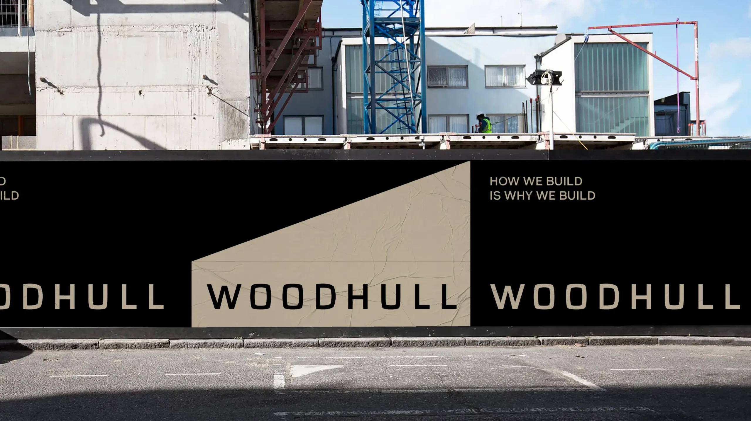 Woodhull signage with impactful branding, designed by an architecture marketing agency