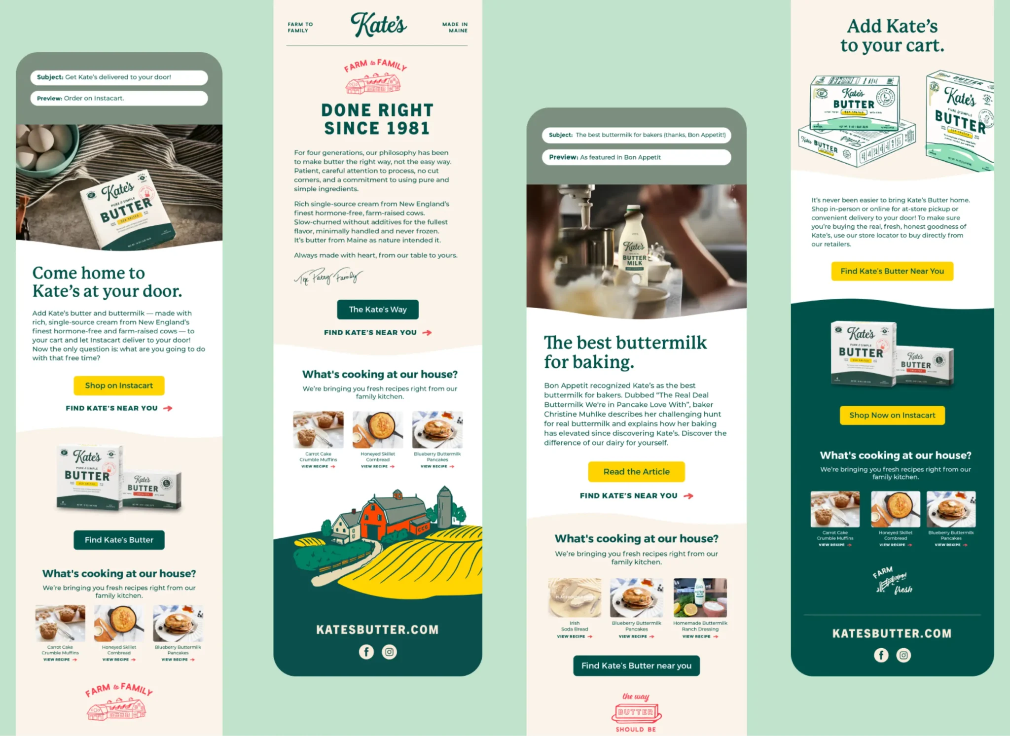 Kate's Butter Email Design Showcase