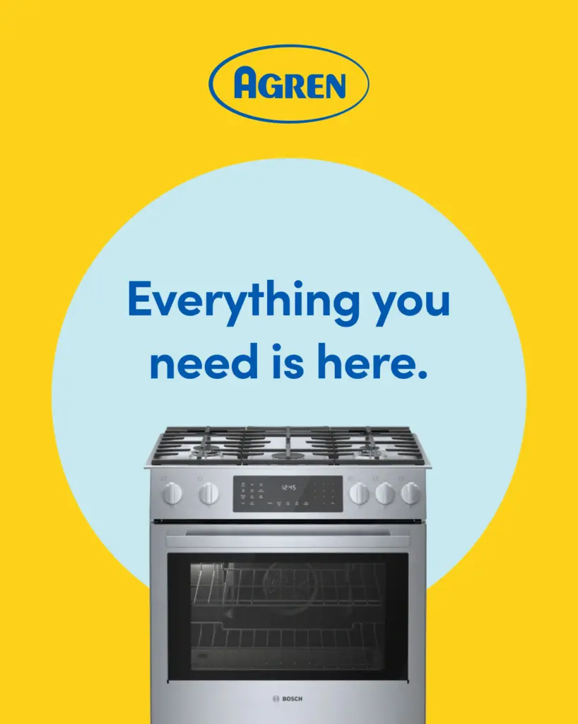 Agren ad design featuring a gas stove