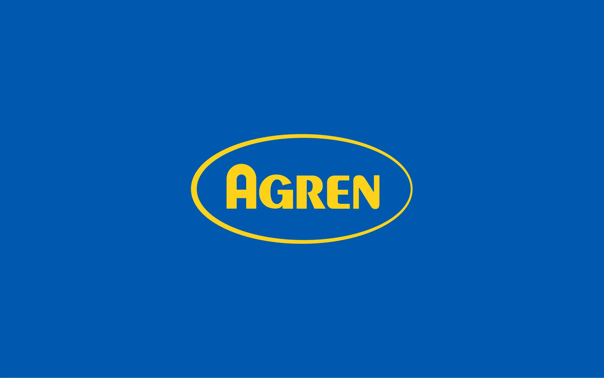 Agren logo on solid blue background