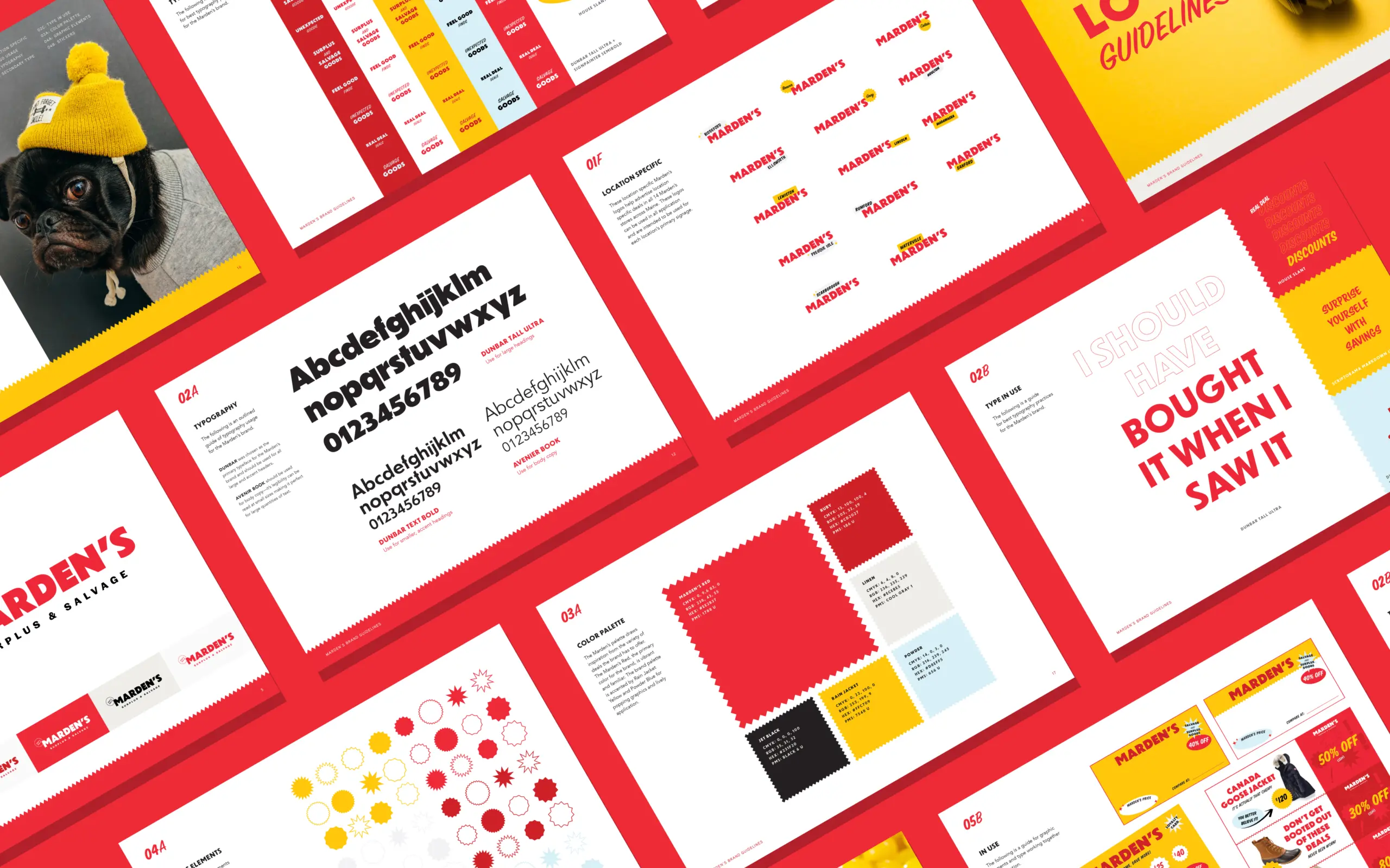 Flat lay of Marden's brand guidelines