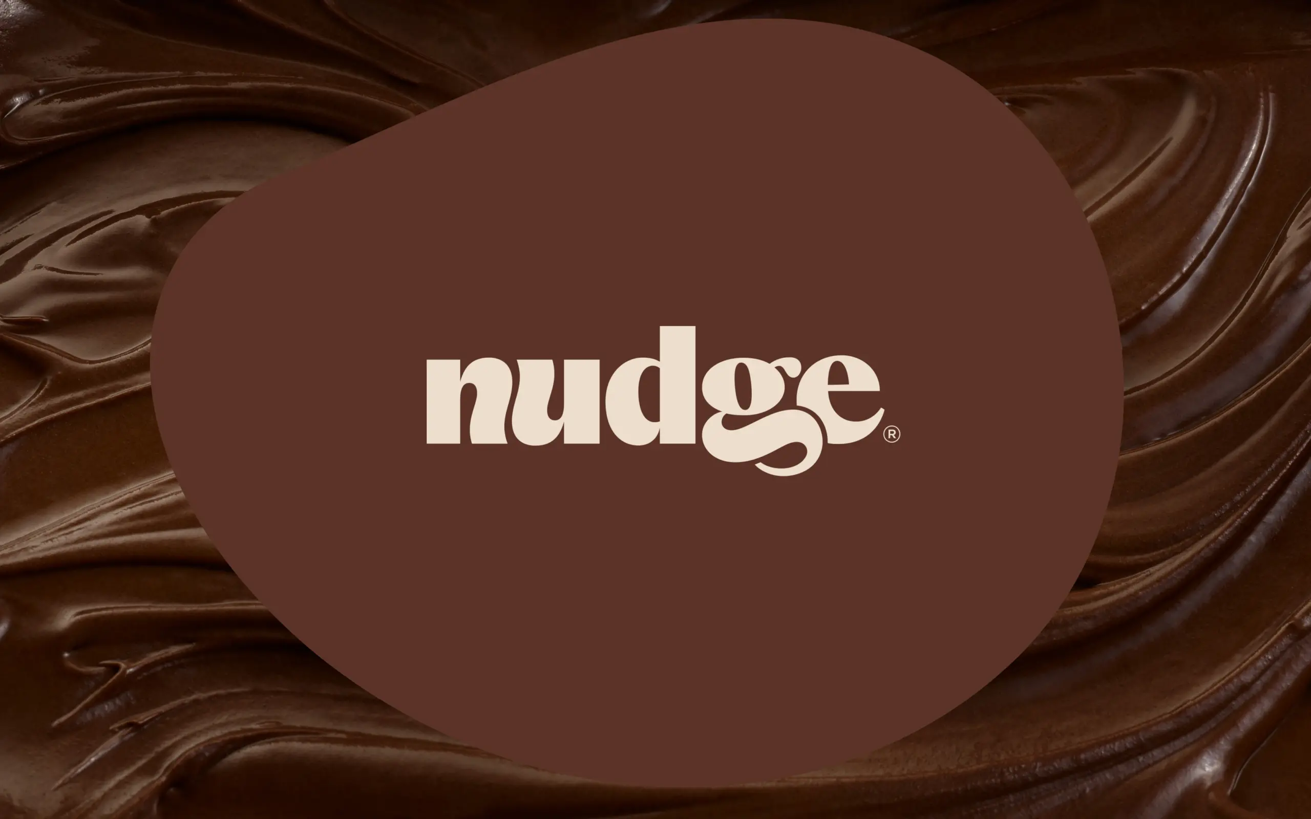 Nudge's logo on a textured, abstract background