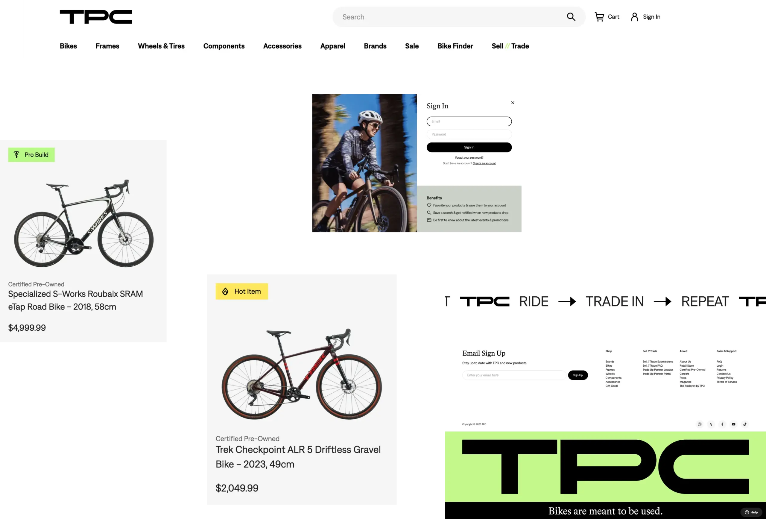 Collection of various UI elements for TPC's website