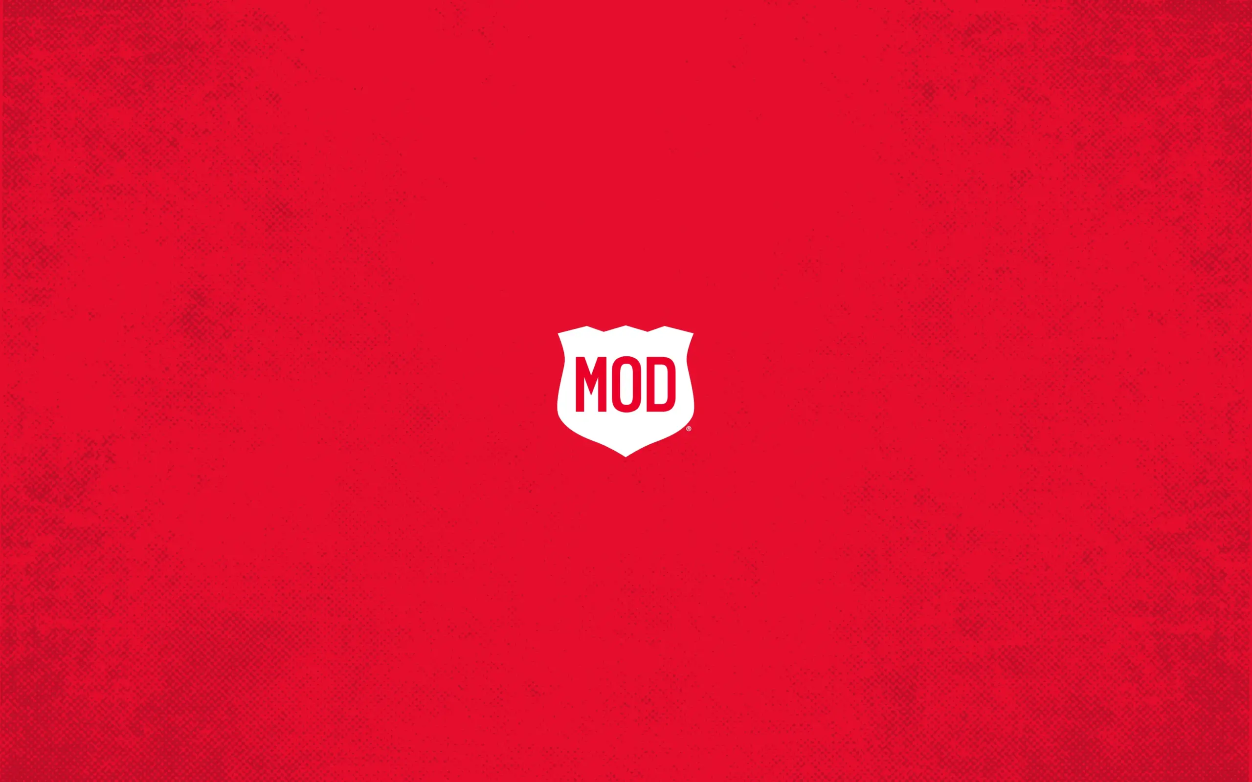 MOD Pizza logo on abstract red background