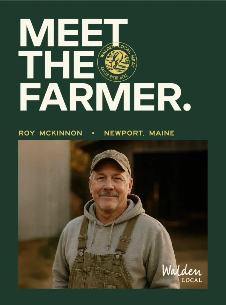 Portrait of Roy McKinnon, Walden Local farmer in Maine for "Meet the Farmer" feature.