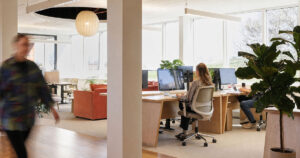 Anchour team working at the agency’s Pineland Farms headquarters in New Gloucester, Maine.